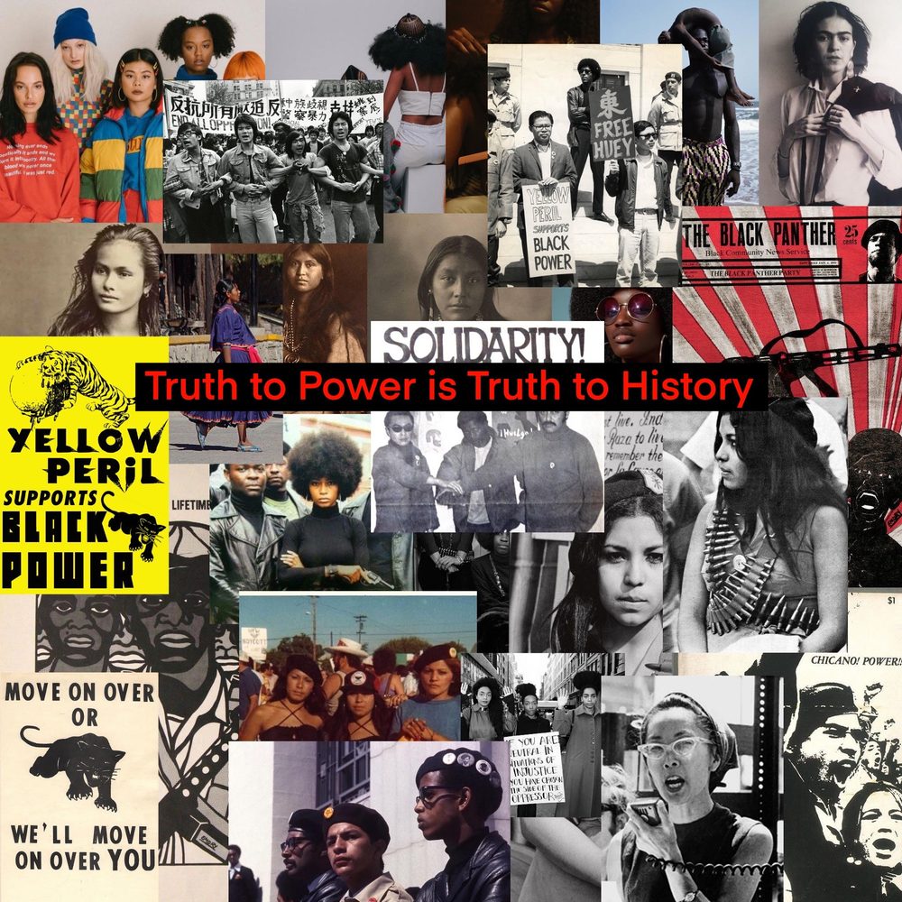 A collage of protest imagery